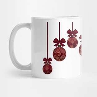 Red Christmas baubles with ornamental detail Mug